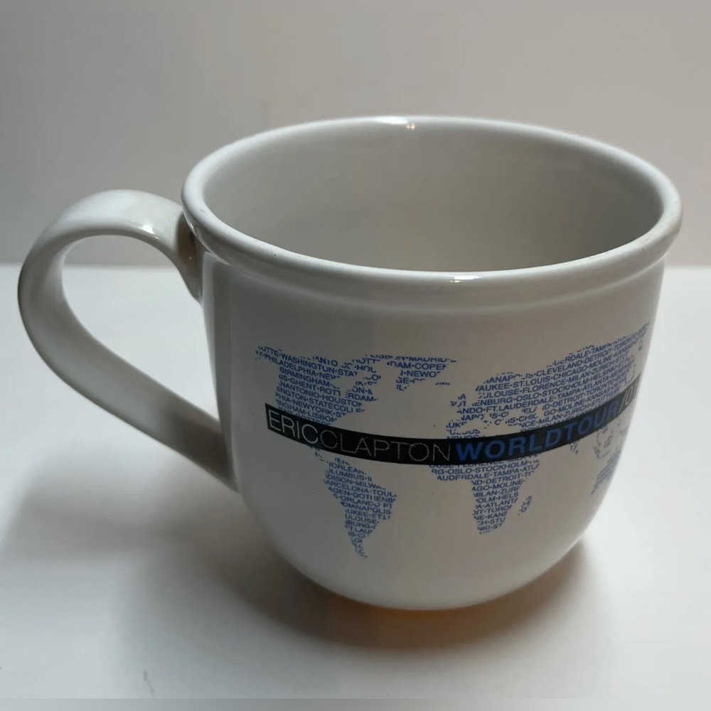 Eric Clapton World Tour 2001 Mug, World Map, Made by Linyi, World Cities, Large